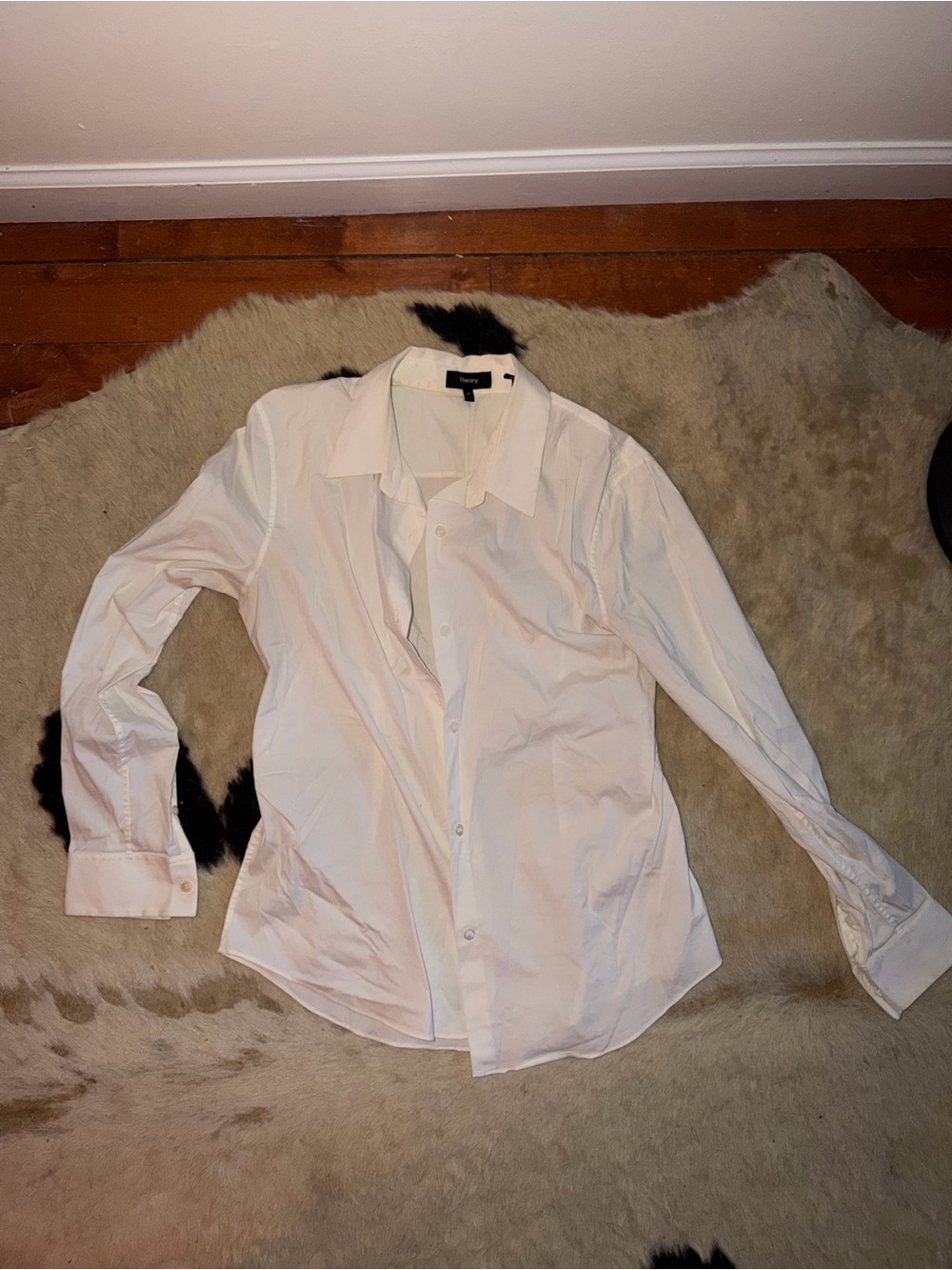 Theory White Button-Down Shirt
